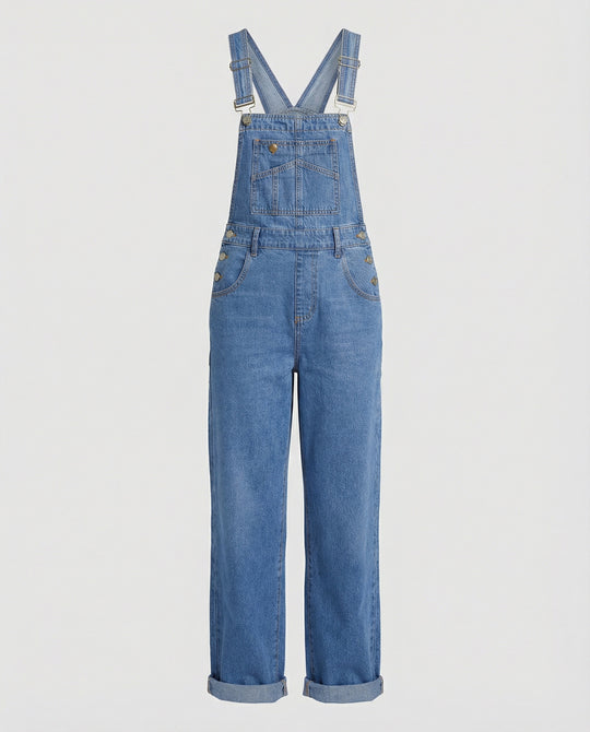 Damen Latzhose Jeans weit
