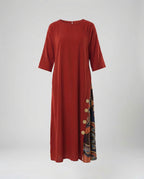 Damen Maxikleid Print asymmetrisch