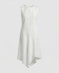 Midikleid Sommer aus Leinen mit asymmetrischem Saum