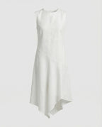 Midikleid Sommer aus Leinen mit asymmetrischem Saum