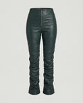 Damen High-Waist Kunstlederhose mit weitem Bein
