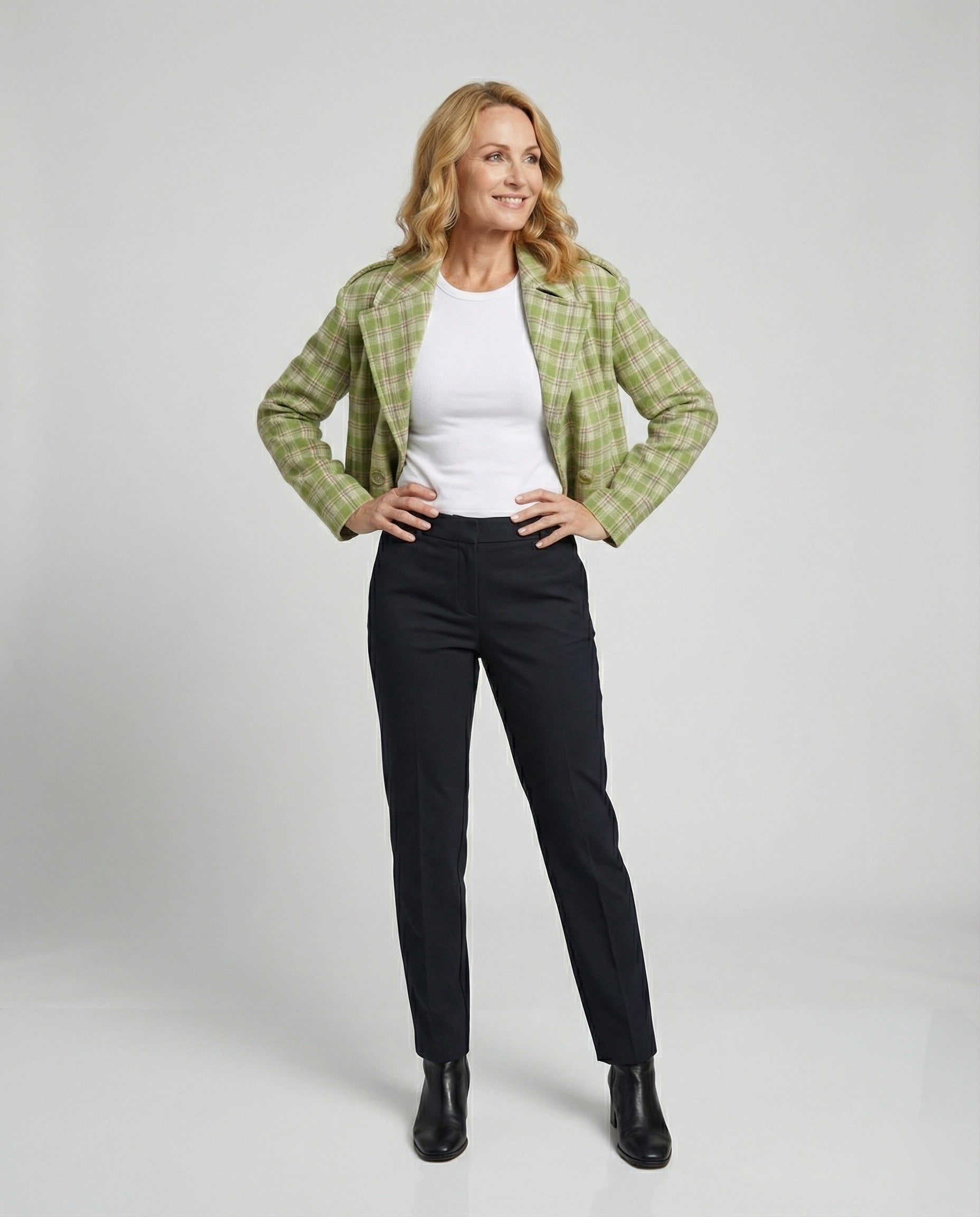 Damen Karierte Kurzjacke im Vintage-Stil