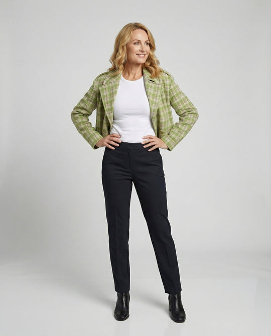Damen Karierte Kurzjacke im Vintage-Stil