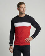 Herren Langarmshirt mit sportlichen Farbakzenten und bequemer Passform