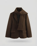 Damen elegante Blazerjacke mit abnehmbarem Schal