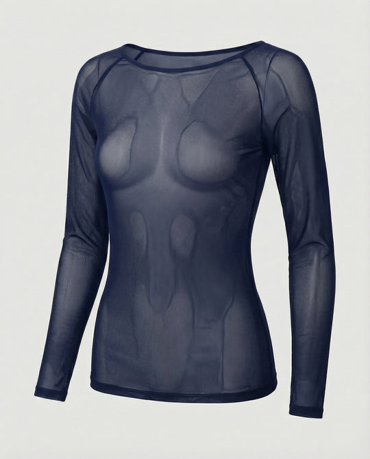R&B | Langärmeliges Mesh-Top