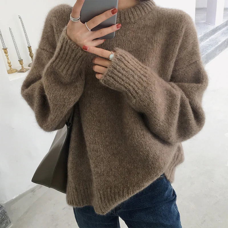 R&B | Pullover - Damen Herbst Lockere Passform Strickpullover