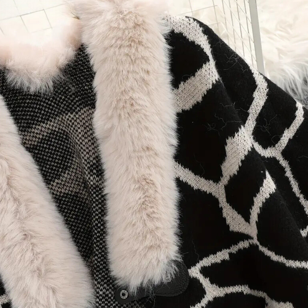 R&B | Stylischer fluffiger Mantel für Damen für die Herbstsaison