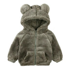R&B Comfort Modische Bären-Kinderjacke aus dickem Samt