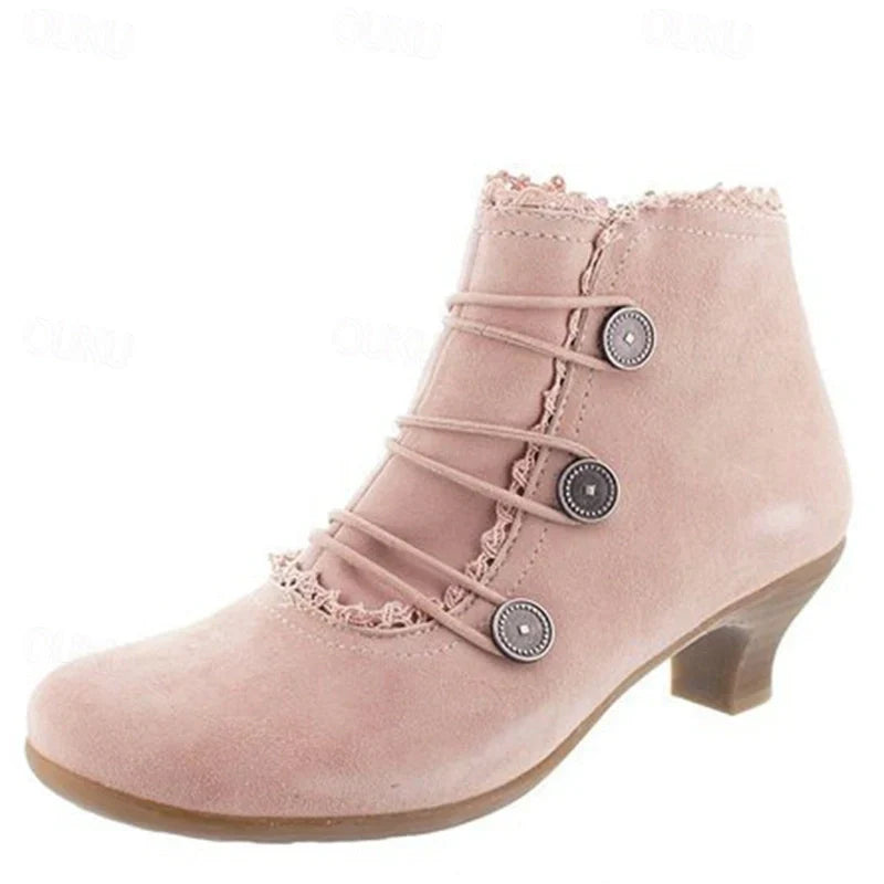 R&B | Damen Viktorianische Schnür-Stiefeletten mit Spitzenbesatz