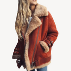 R&B | Lammfell Gefütterte Bikerjacke für Damen