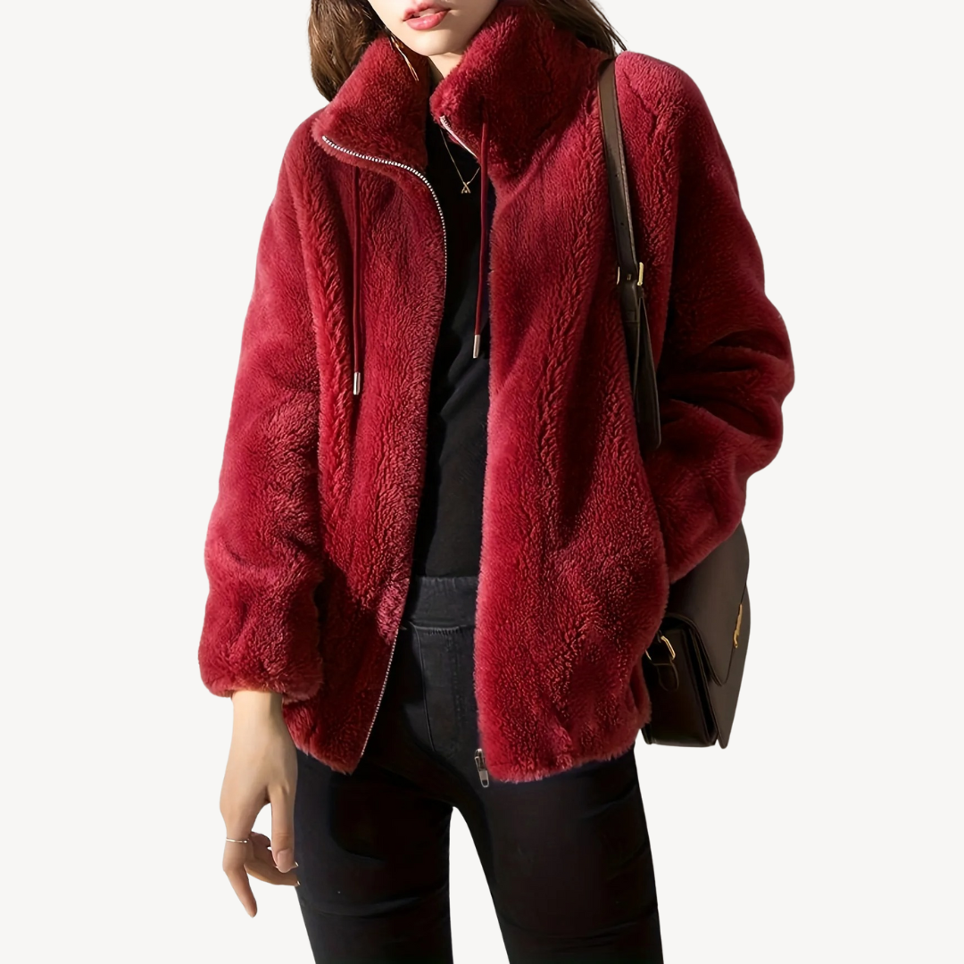 R&B | Damen Kunstpelz Zip-Up Jacke