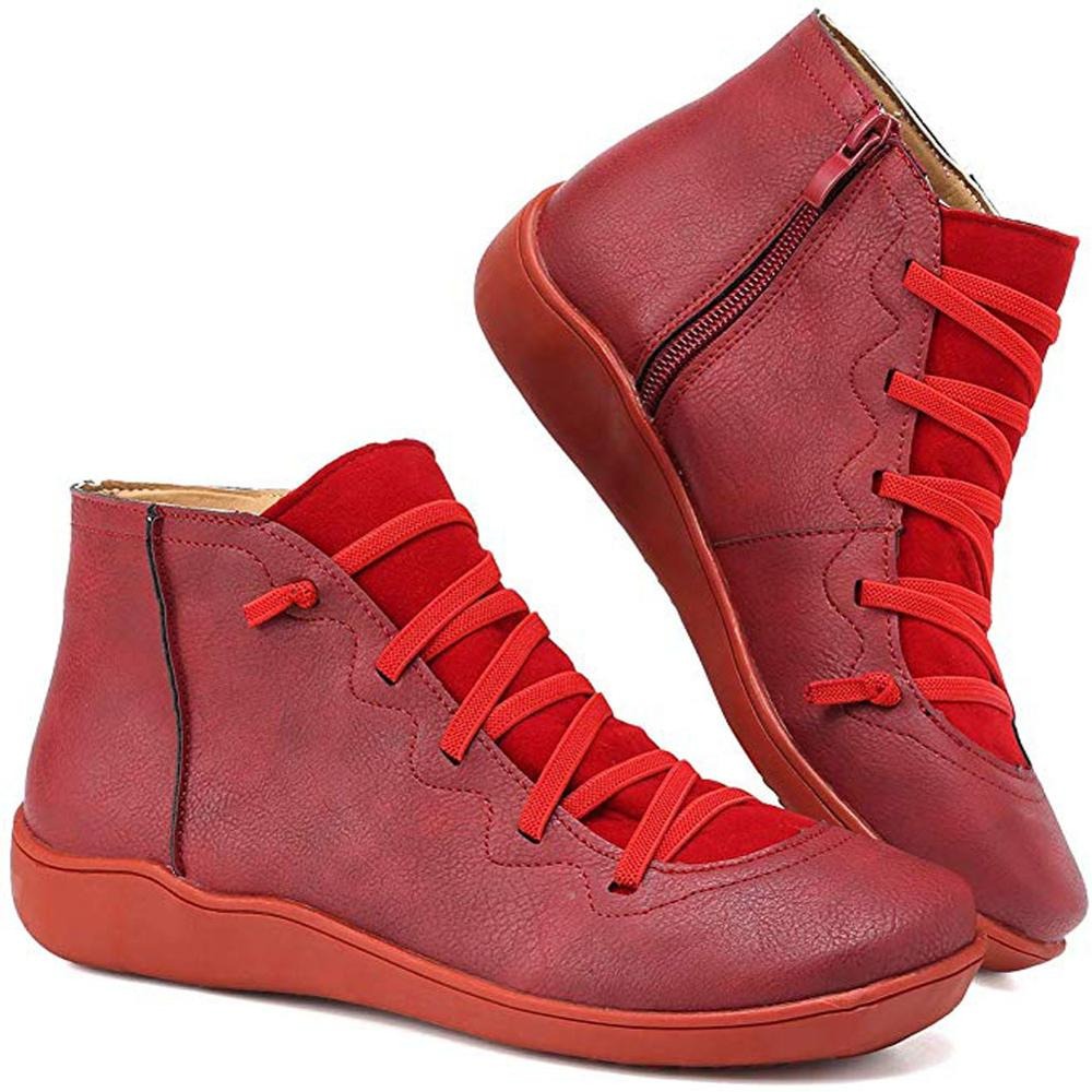 Damen Stiefeletten Modische Synthetikleder Schwarz Elegant Bequem R&B