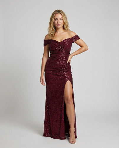 Damen Prachtvolle Pailletten-Optik Abendkleid