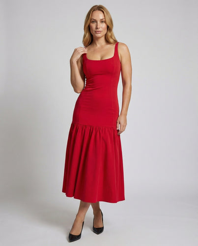 Damen Meerjungfrauen Volant-Midikleid