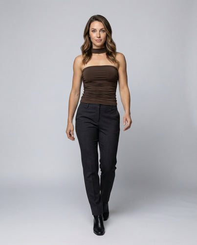 Damen Geraffte Tubetop Mischgewebe Tubetop