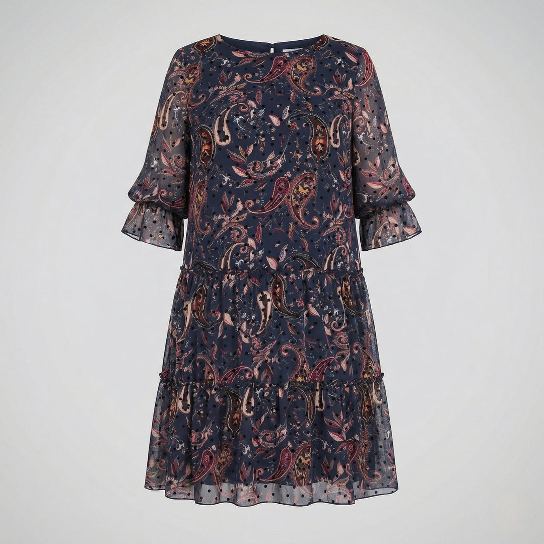Blumenkleid Damen Midikleid Chiffon Paisley