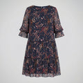 Blumenkleid Damen Midikleid Chiffon Paisley