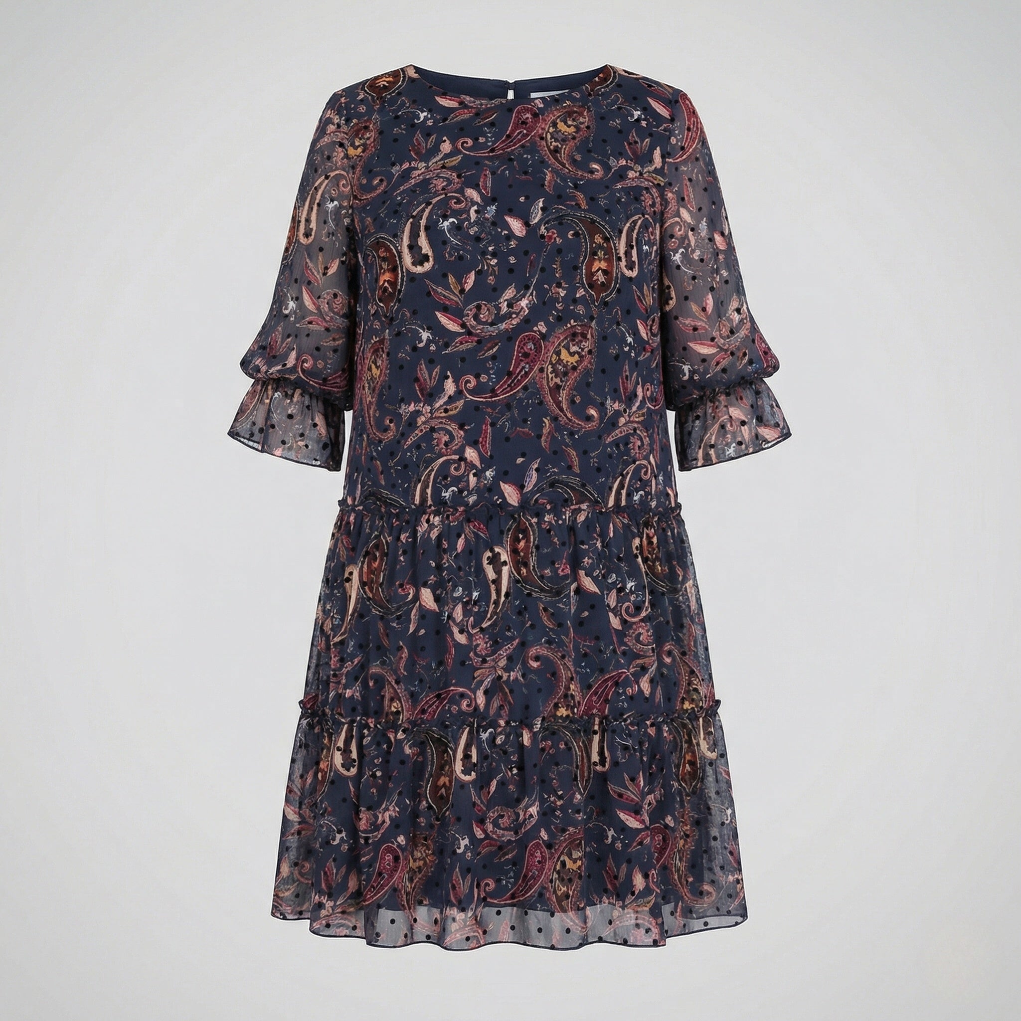 Blumenkleid Damen Midikleid Chiffon Paisley