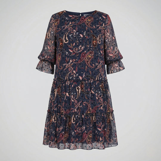 Blumenkleid Damen Midikleid Chiffon Paisley