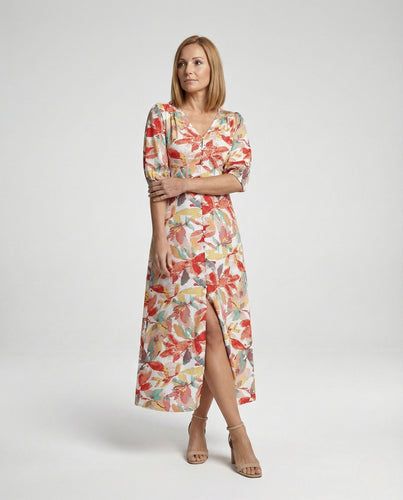 Freizeitkleid Damen Midikleid Knopfleiste