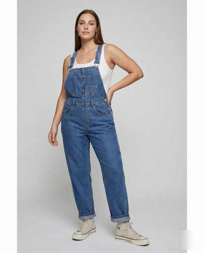 Damen Lockere Verstellbare Träger Denim Denim-Latzhose