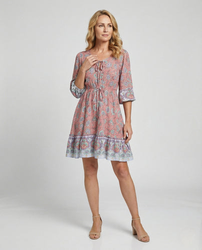 Boho Minikleid Damen Mit Volant