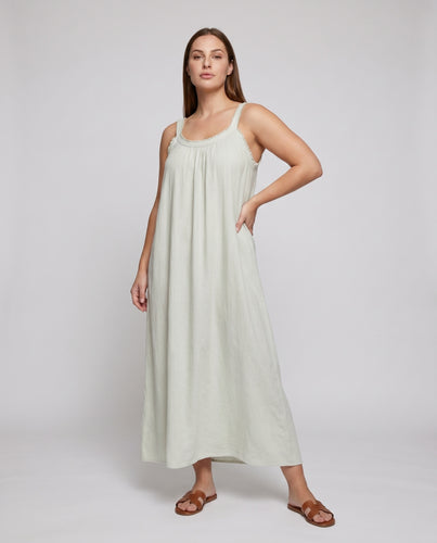 Damen luftiges Maxikleid mit feinem Rüschendetail