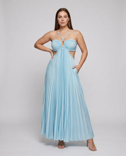Damen Maxikleid mit elegantem Faltenwurf und zartem Schleifendetail R&B