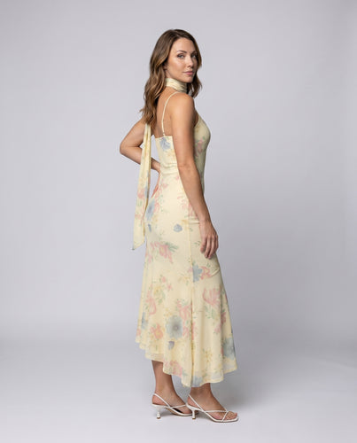 Damen Sommerliches Maxi-Kleid mit floralem Druck und schmalen Trägern R&B
