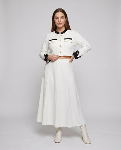 Damen Elegante Blazerjacke mit kontrastierenden Details und taillierter Passform R&B