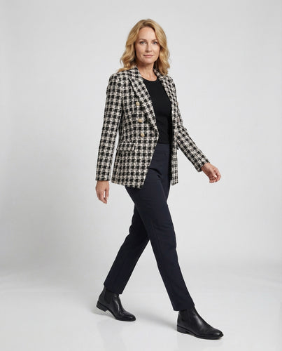 Damen Karierter Blazer im klassischen Schnitt