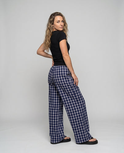 Damen Karierte Lockere Hose