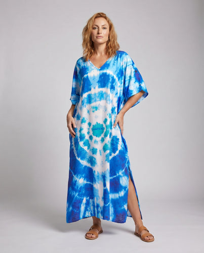Damen Maxikleid mit modernem Kunstmuster Heidi Mode