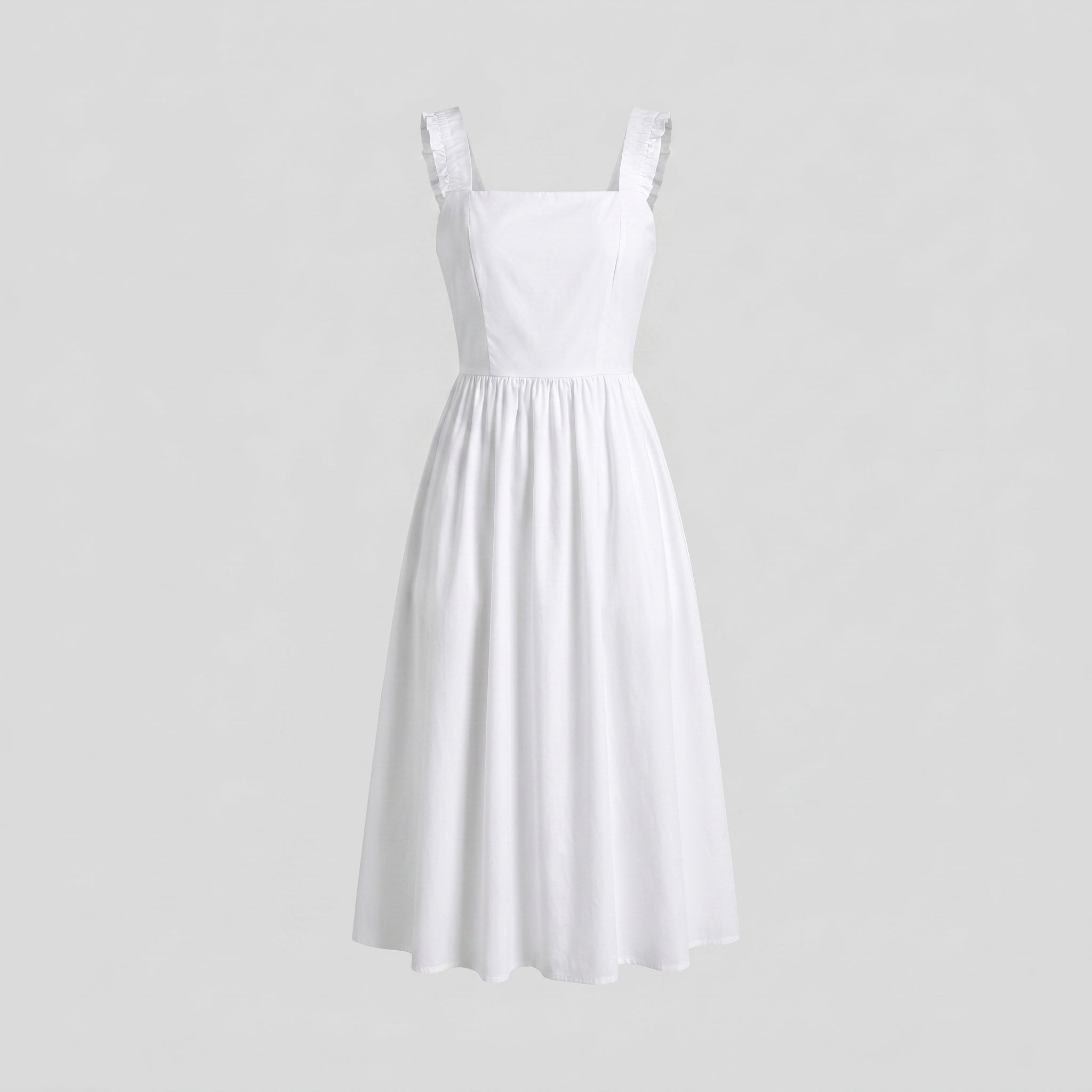 Damen Midi-Dress mit fließendem Schnitt und zarten Trägern