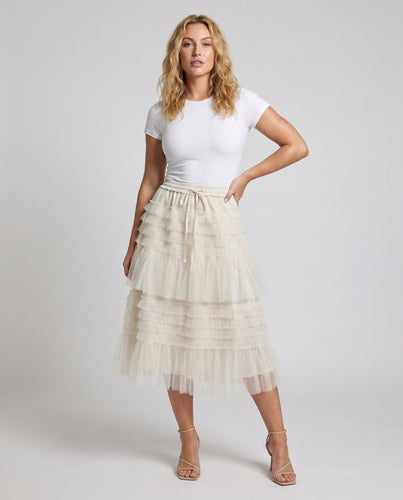 Damen Voluminöser Tüllrock mit eleganten Rüschendetails