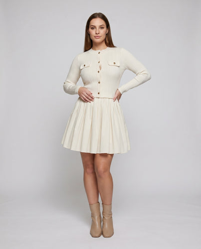 Damen elegante Strickjacke mit dekorativen Knöpfen und zwei Taschen