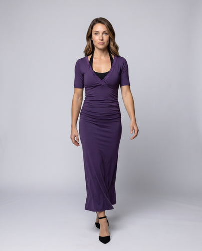 Damen Elegantes Wickelkleid mit zarten Rüschen und Taillierung