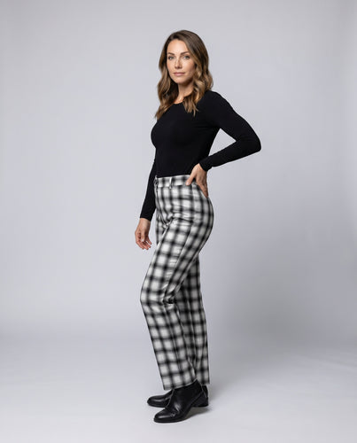 Damen weite Karohose mit eleganter Passform