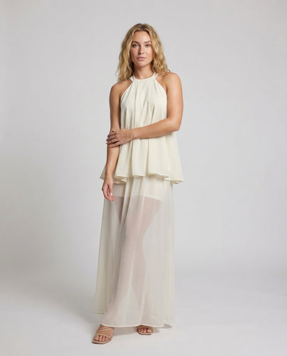 Damen Chiffon Zweiteiler mit Palazzo Hose