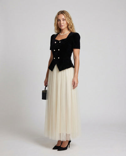 Damen Elegantes Abendensemble mit Tüllrock
