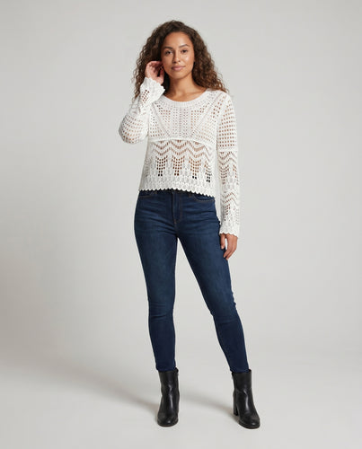 Damen Häkeloberteil mit romantischem Design und elegantem Schnitt R&B