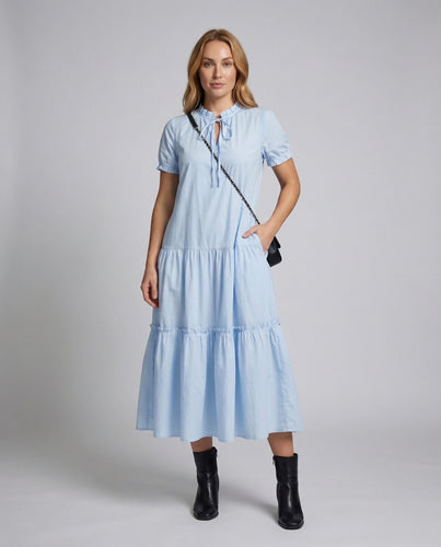 Damen Stufen Midikleid im Landhausstil