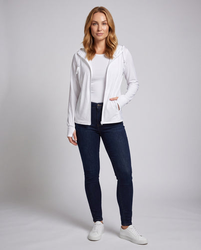 Damen atmungsaktive Sportjacke mit innovativer Kapuzenlösung R&B
