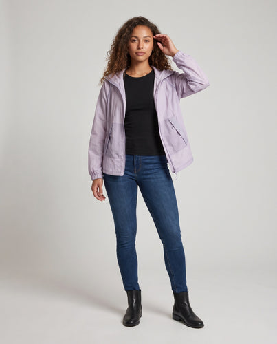 Damen leichte Outdoor-Jacke mit innovativem Kapuzendesign und atmungsaktiven Einsätzen R&B
