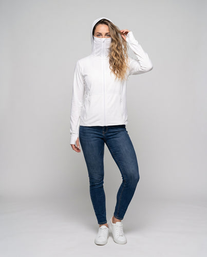 Damen technische Kapuzenjacke mit atmungsakten Einsätzen R&B
