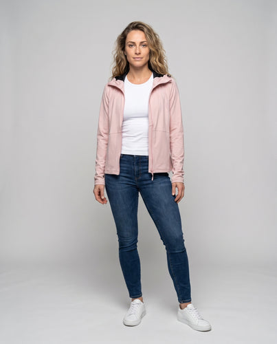 Damen technische Funktionsjacke mit verstellbarem Kapuzenkragen R&B