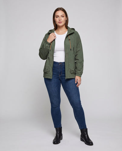 Damen Leichte Outdoor-Jacke mit verstellbarer Kapuze und wasserabweisendem Material R&B