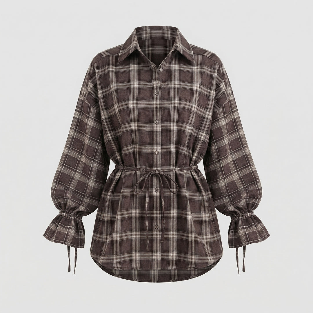 Damen Hemdbluse Karo Oversize