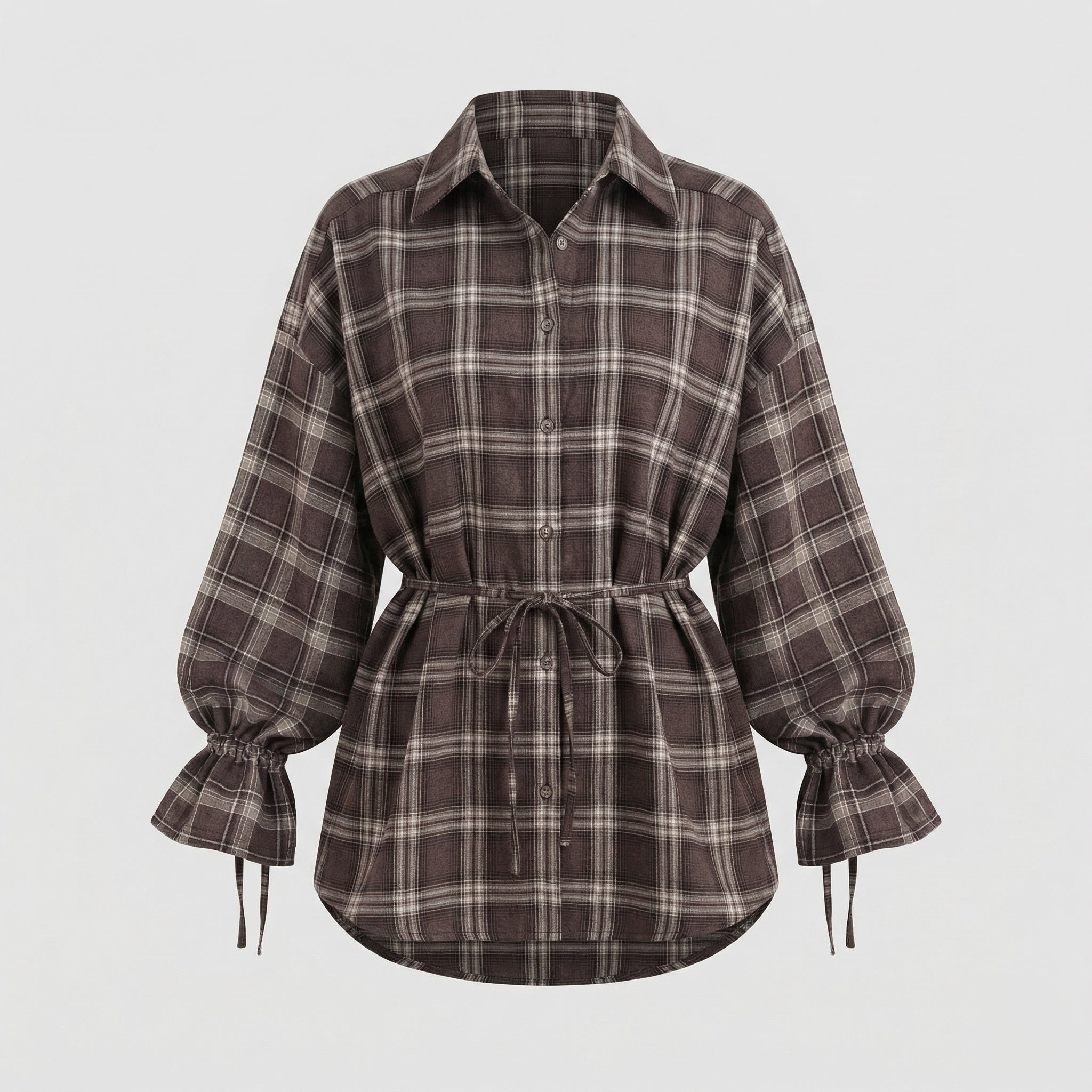 Damen Hemdbluse Karo Oversize